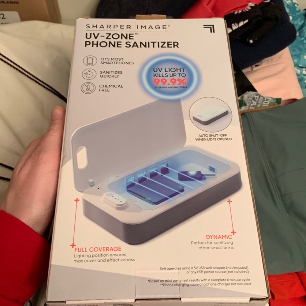 Sharper image uv-zone phone sanitizer
